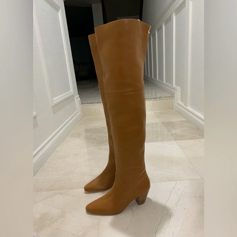 Lafayette 148 New York Lucille Tall Napa Leather Boots Size 38